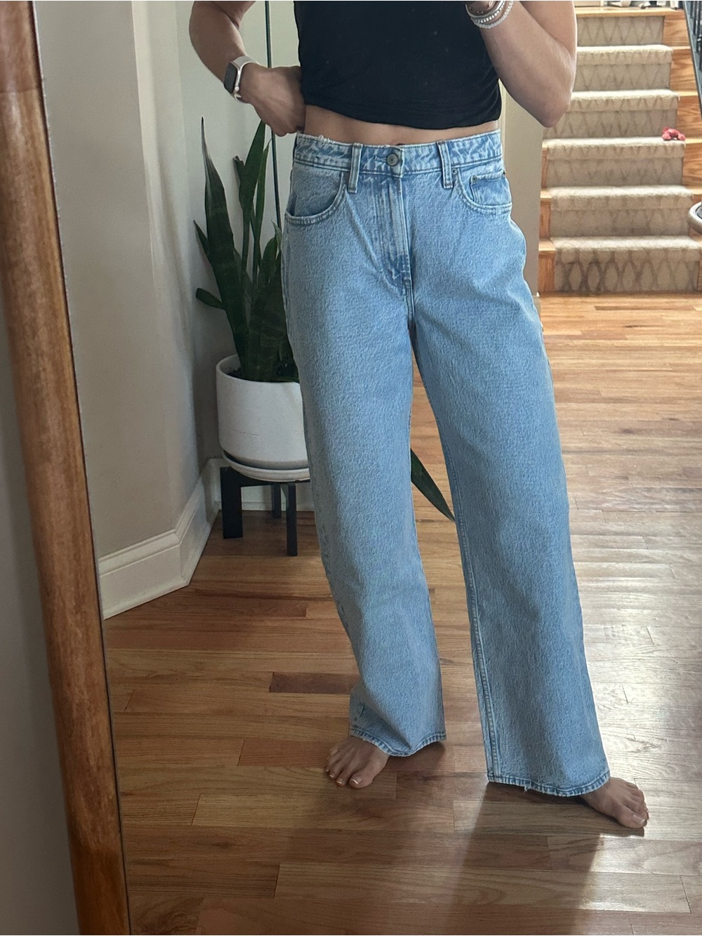 Abercrombie & Fitch Curve Love - Light Blue Wide-Leg Women's Jeans